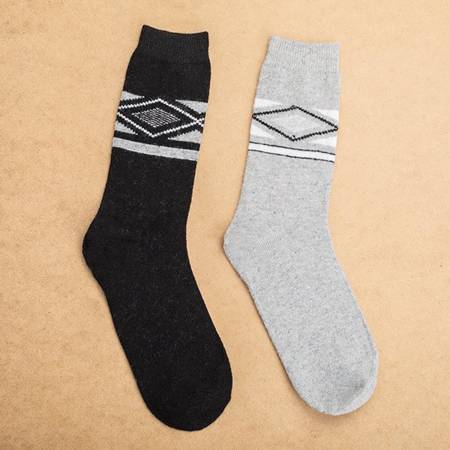 Черно-серые мужские носки до щиколотки 2 / упаковка - Носки