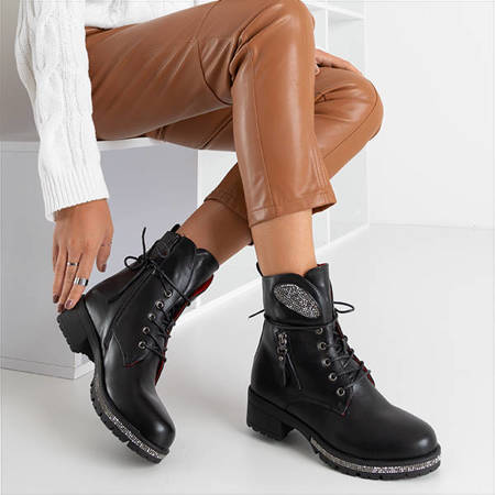 Черные женские ботинки из эко-кожи Exione - Обувь