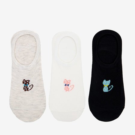 Цветные женские носки с кошачьим принтом 3 / упаковка - Socks