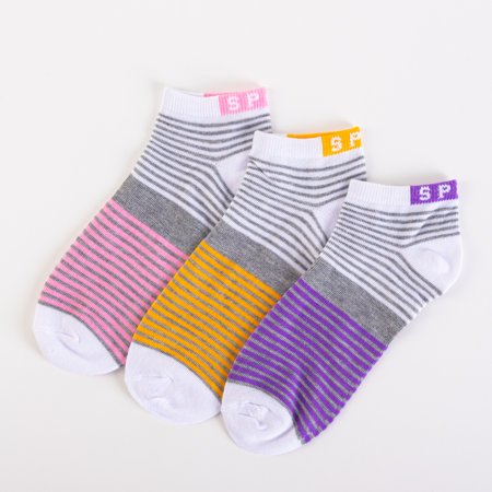Цветные женские носки в полоску, набор из 3-х пар