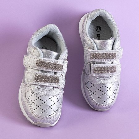 Детская ажурная спортивная обувь OUTLET Silver с декором Oksa - Обувь