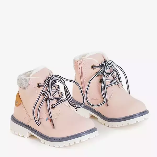 OUTLET Ботинки с утеплителем для девочек розового цвета - Обувь