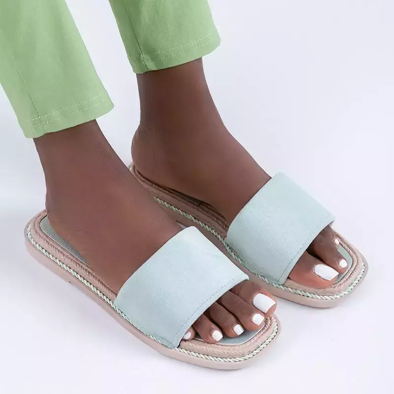 OUTLET Зеленые женские тапочки Vicoria - Обувь