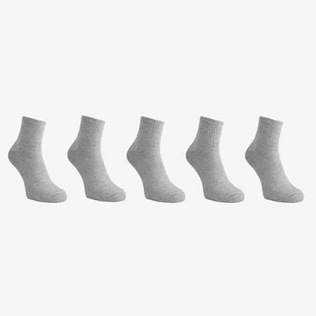 серые носки до щиколотки унисекс, 5 шт. / Упаковка - Носки