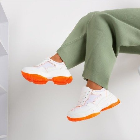 Женские бело-оранжевые спортивные кроссовки Balgra - Обувь