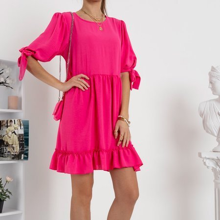 Женское платье цвета фуксии с сумочкой - Одежда