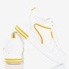 Бело-желтые женские кроссовки на скрытой платформе Marcja - Обувь 