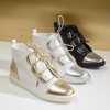 Бело-золотые женские кроссовки Enzo - Обувь