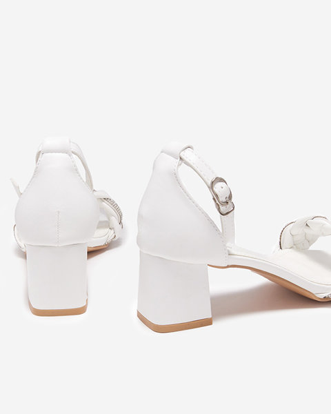 Босоножки женские белые на шпильке Marienka - Обувь