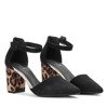 Черные туфли на каблуке с леопардовым принтом Simonea - Обувь