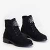 Черные замшевые ботинки со стразами Rafia - Обувь