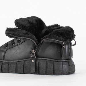 Черные женские утепленные ботинки Sakira