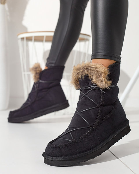 Черные женские зимние ботинки Oiu