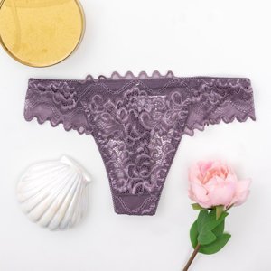 Фиолетовые женские кружевные стринги - Нижнее белье