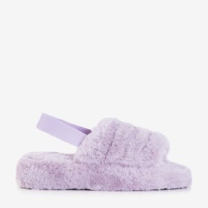 Фиолетовые женские меховые тапочки Fornax - Обувь