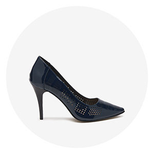 Лакированные ажурные туфли темно-синего цвета Lizabeta - Обувь