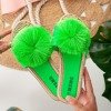 Неоново-зеленые тапочки с кисточкой Talvika - Обувь