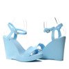 Niebieskie sandały na koturnie Jazlynn- Obuwie