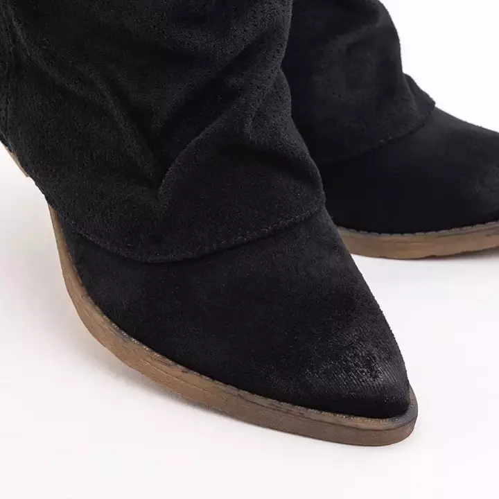 OUTLET Черные женские сапоги a'la cowboy boots Ingra - Обувь