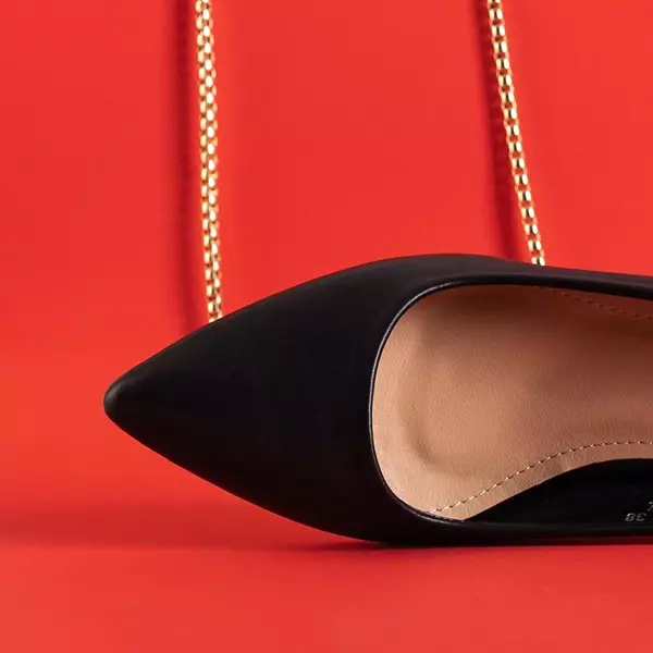 OUTLET Черные женские туфли-лодочки Levana на невысокой стойке - Обувь