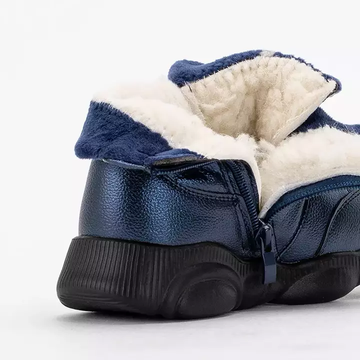 OUTLET Детские зимние ботинки темно-синего цвета от Oliusa - Обувь