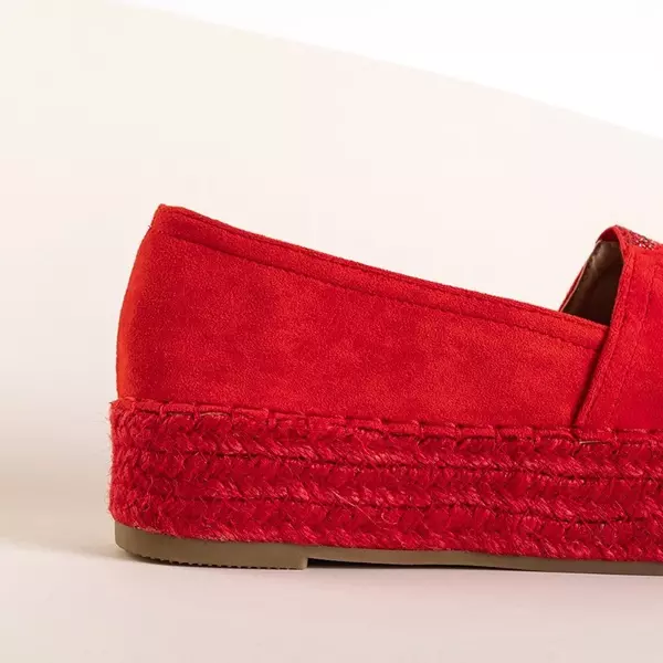 OUTLET Красные женские эспадрильи с фианитом Asira - Обувь