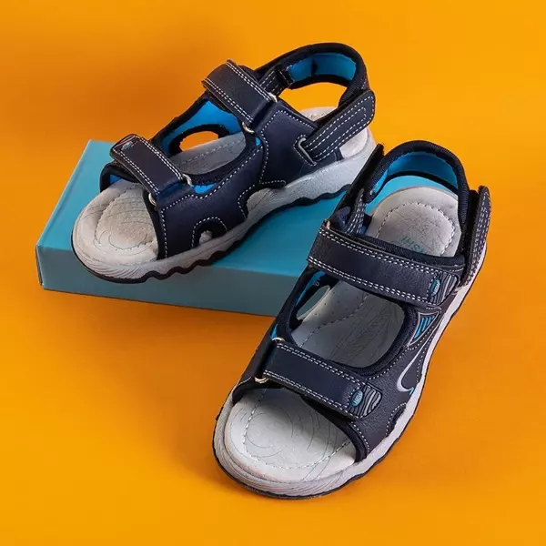 OUTLET Сандалии на липучке «Арарат» для мальчиков темно-синего цвета - Обувь