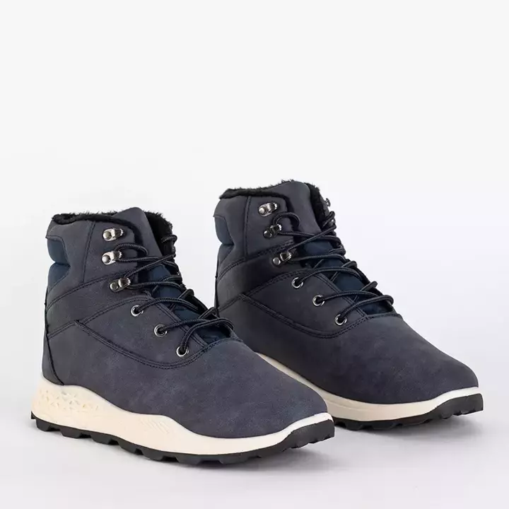 OUTLET Темно-синие мужские теплые ботинки Nuok - Обувь