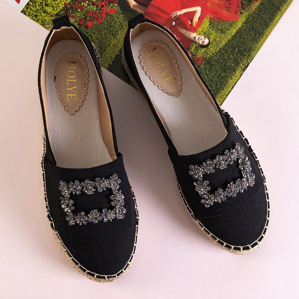 OUTLET Женские черные эспадрильи с декором Manya - Обувь