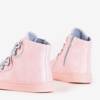 Розовые детские спортивные кроссовки с бантами из ткани Pantloy - Обувь