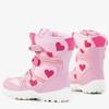 Розовые зимние сапоги для девочек с принтом сердца Эдны - Обувь