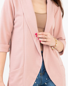 Розовый пиджак без застежки