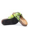 Сандалии из неоново-зеленой кожи змеи Snake Skin - Footwear