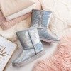 Серебряные зимние сапоги с пайетками Sweet Mermaid - Обувь