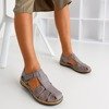 Серые женские сандалии с вырезом в виде кабины - Обувь