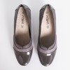 Серые женские туфли-лодочки на низкой стойке Saloma - Обувь