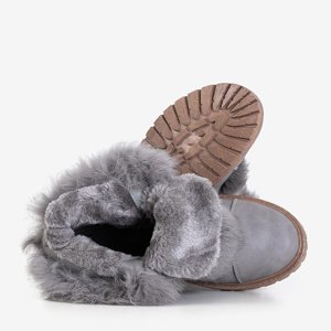 Серые женские зимние сапоги на меху Enila - Обувь
