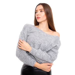 Серый женский укороченный свитер
