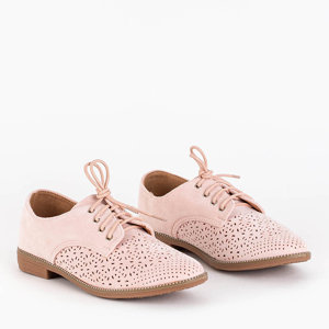 Светло-розовые женские туфли на шнуровке Soberin
