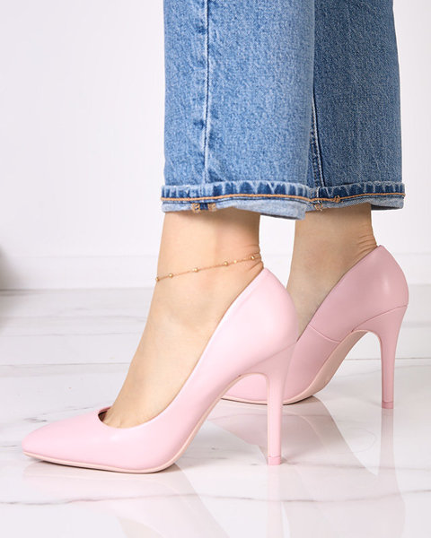 Светло-розовые женские туфли с квадратным носом Vaseka