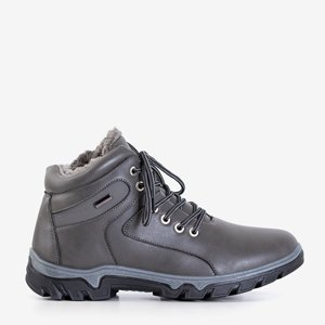 Утепленные мужские треккинговые ботинки темно-серого цвета Hurad - обувь