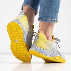Женская спортивная обувь серо-желтого цвета Fonto - Обувь