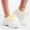 Женские белые спортивные туфли с желтыми вставками Adira - Обувь