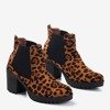 Женские ботинки на каблуке с леопардовым принтом Umberto - Обувь