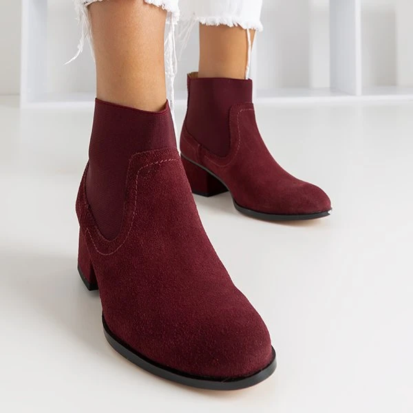 OUTLET Жіночі черевики темно-бордового кольору на плоскому каблуці Tarina - Взуття