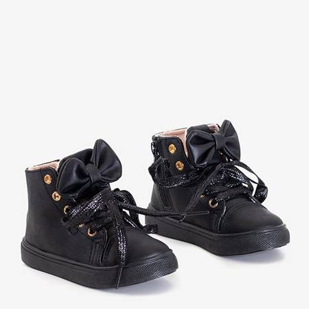 Чорні дитячі кросівки з бантиком Поніне - Взуття