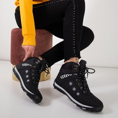 Чорні жіночі зимові черевики зі сніжинками Sniesavo - Взуття