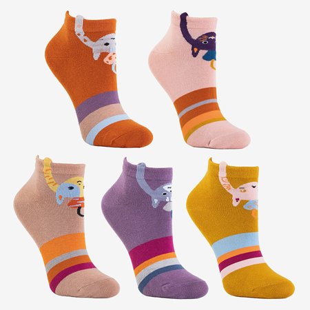 Кольорові жіночі шкарпетки, набір з 5 пар - Шкарпетки
