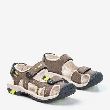 Коричневі дитячі спортивні сандалі з бежевими вставками Krifia - Взуття