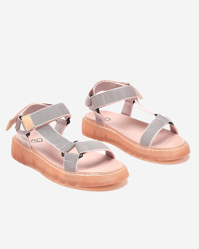 Рожеві жіночі сандалі на липучці Cinore - Взуття